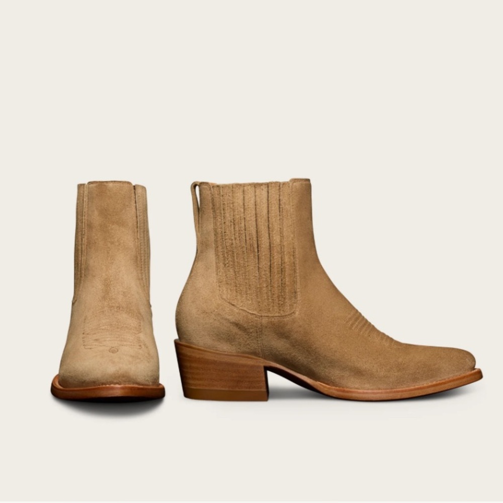 Tecovas The Taylor Latte Suede size 6.5 Cowboy Boot Bootie